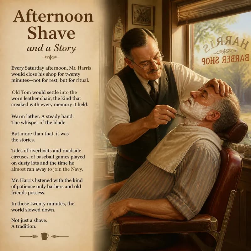 Afternoon Shave and a Story