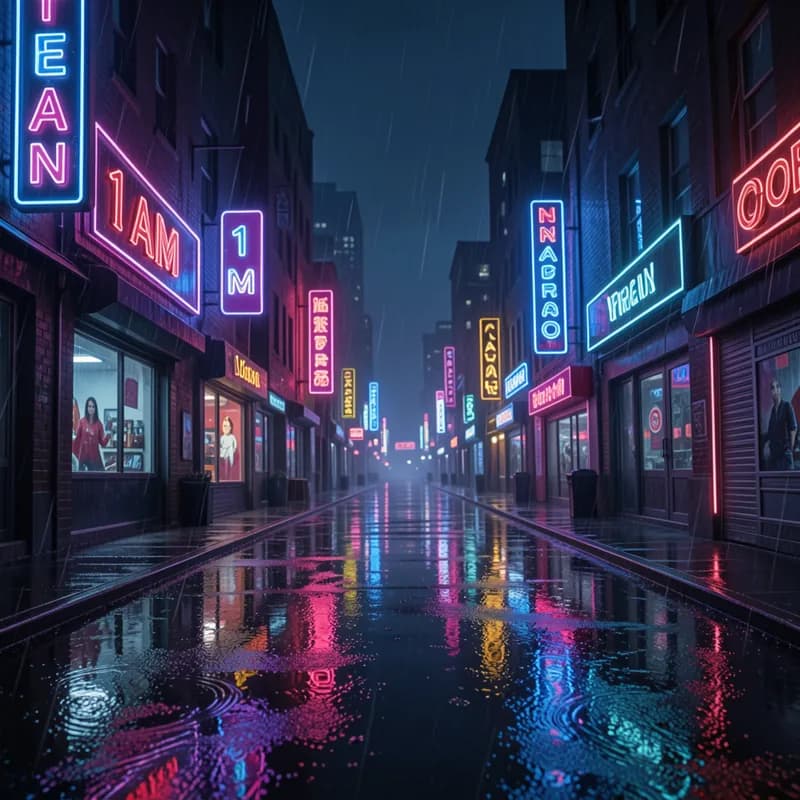 Neon Rain at 1 AM