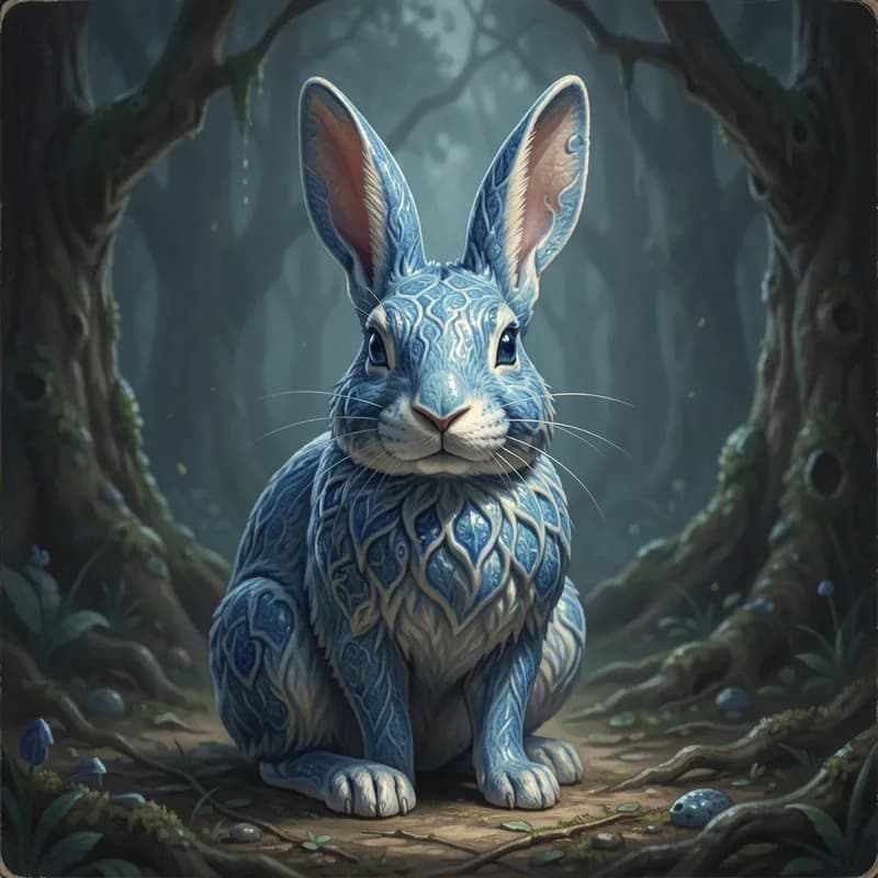 The Blue Ceramic Rabbit