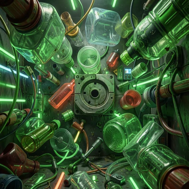Plastic Green & Neon Static