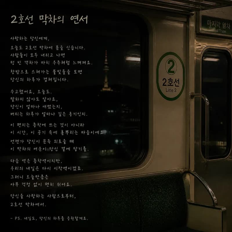 2호선 막차의 연서
