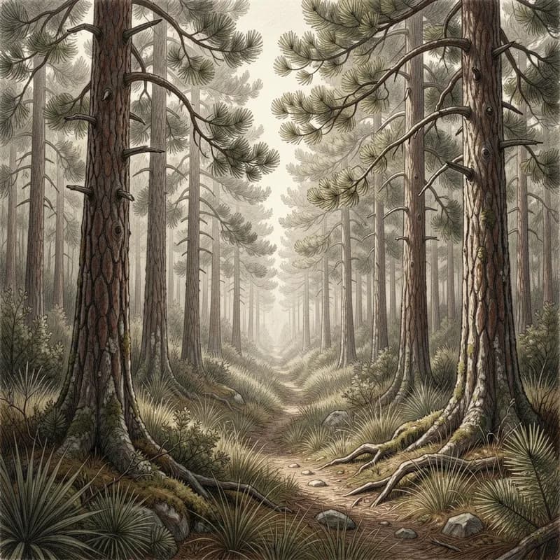Pencil Marks and Pine