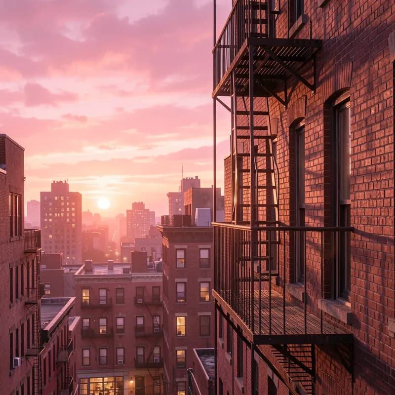 Pink Dawn on the Fire Escape