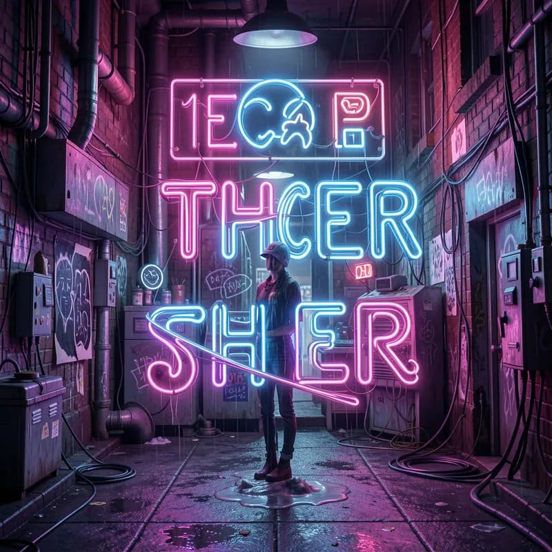 Neon Sticker Thief