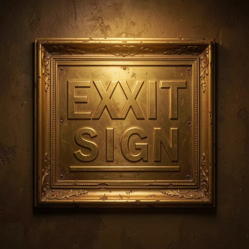 Exit Sign Gold