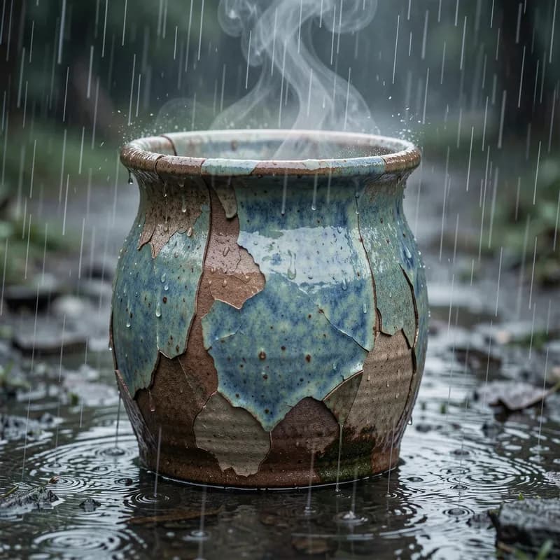 Chipped Ceramic & Rain