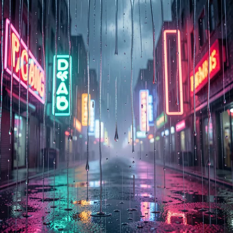 Neon Raindrops