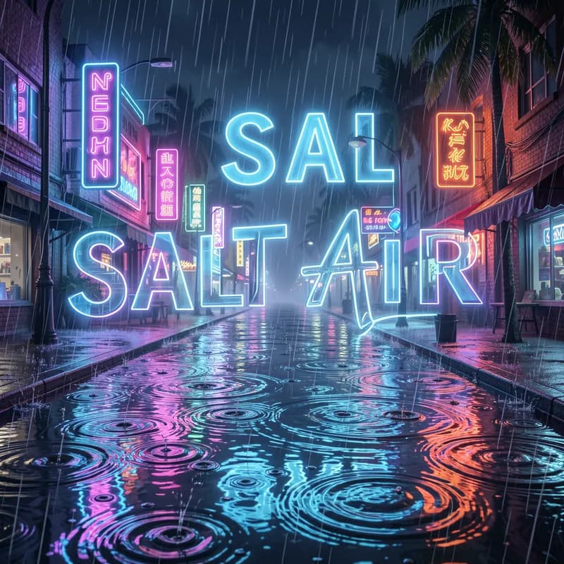 Neon Rain and Salt Air