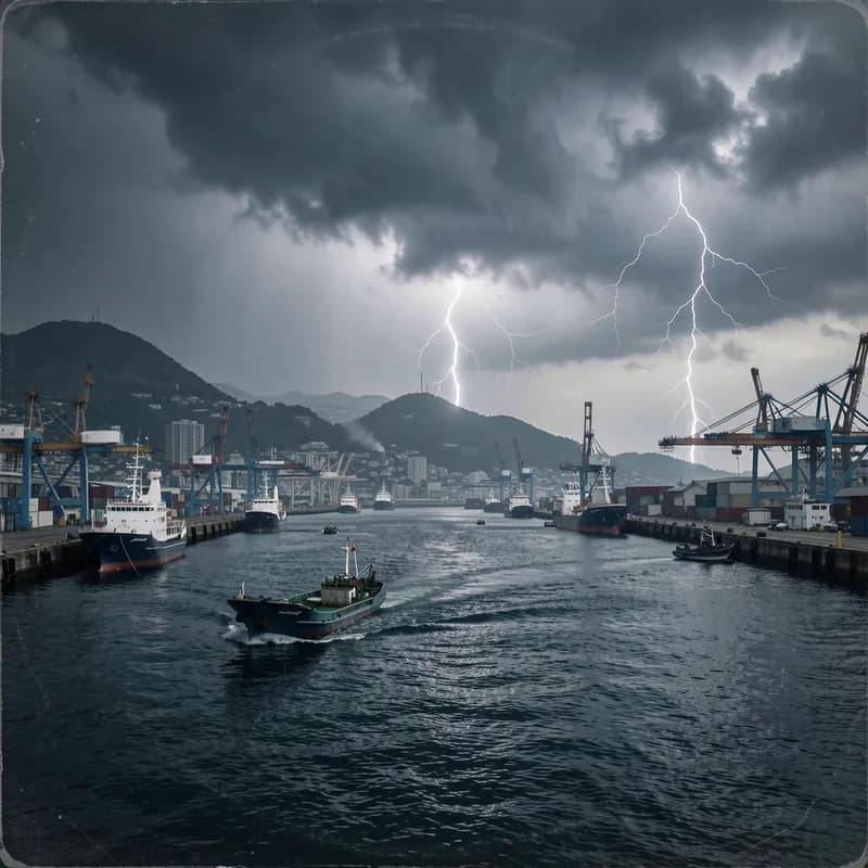 Typhoon Delay (Yokohama Harbor)