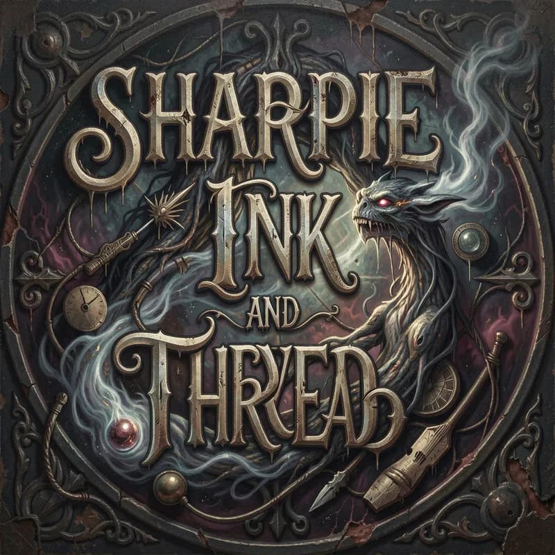 Sharpie Ink and Silver Thread