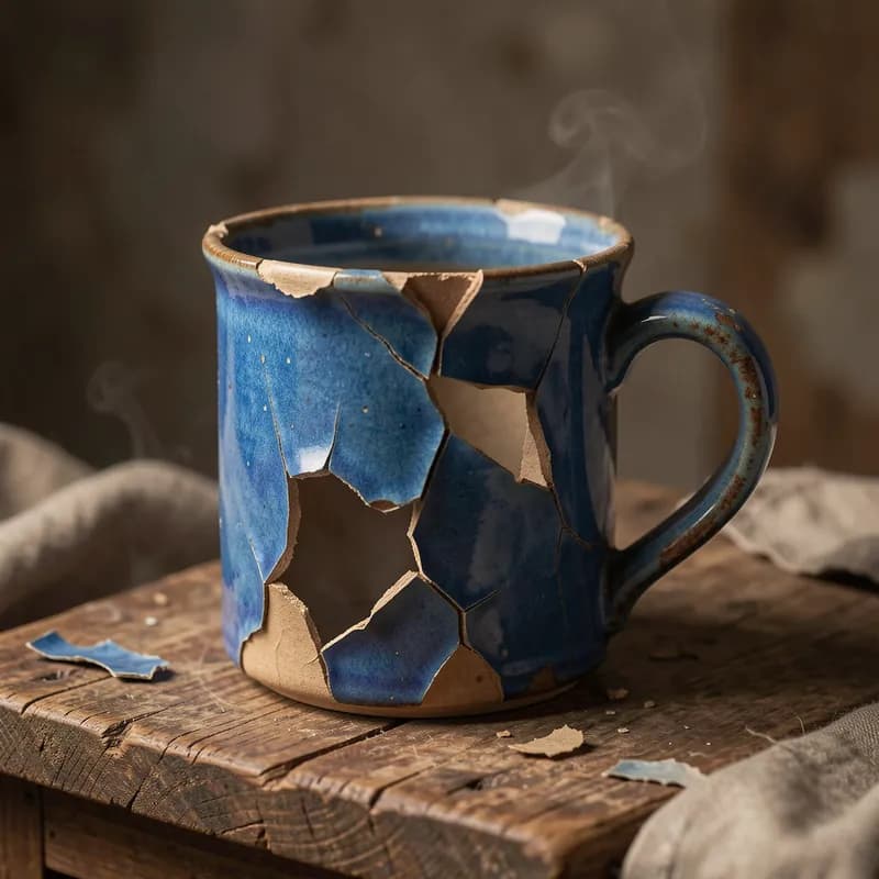 Chipped Blue Mug