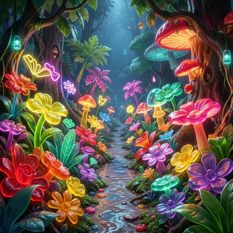 Neon Gummy Garden