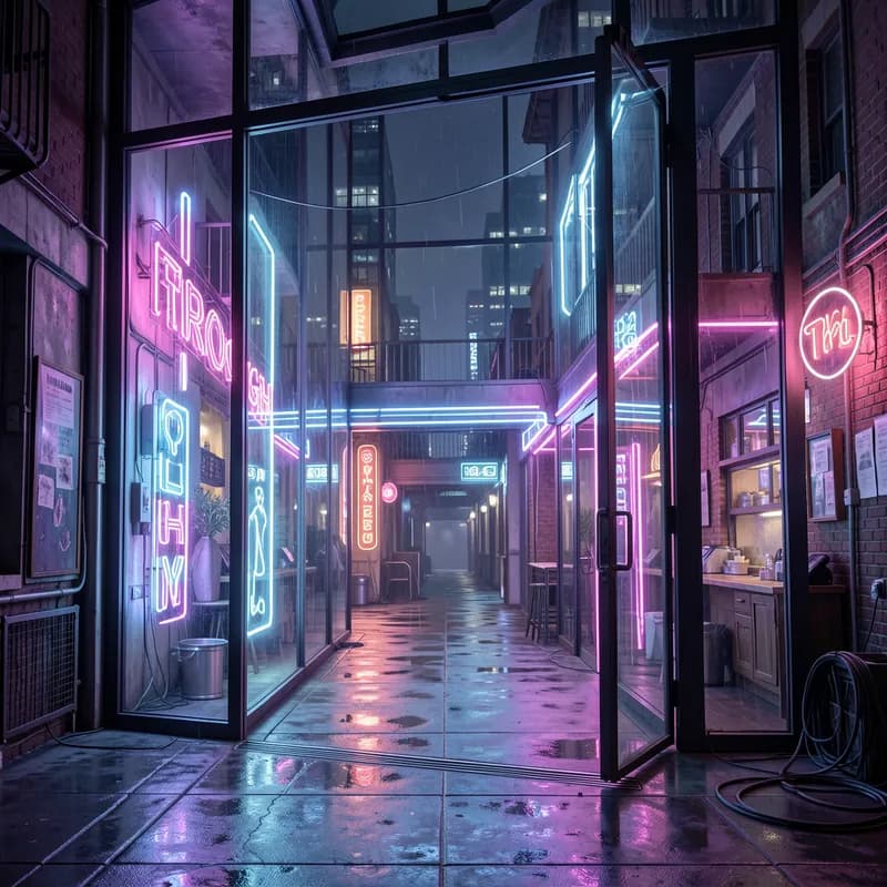 Neon Through the Glass