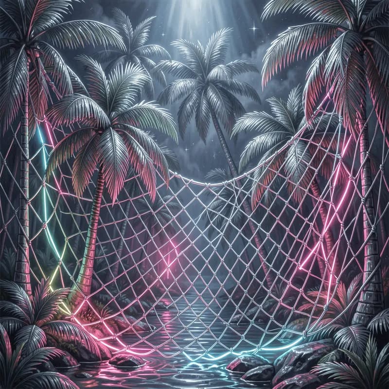 Silver Nets and Neon Palms