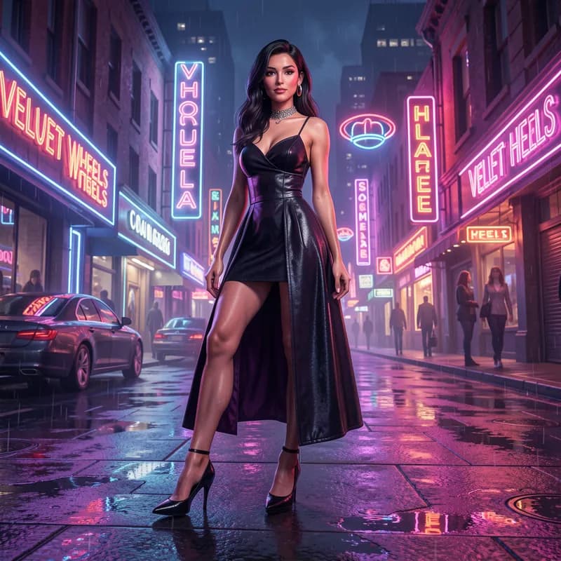 Velvet Wheels & Neon Heels