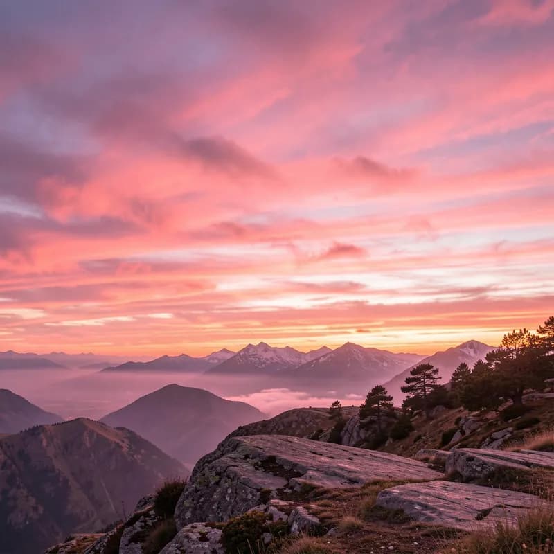 Pink Sky Horizon