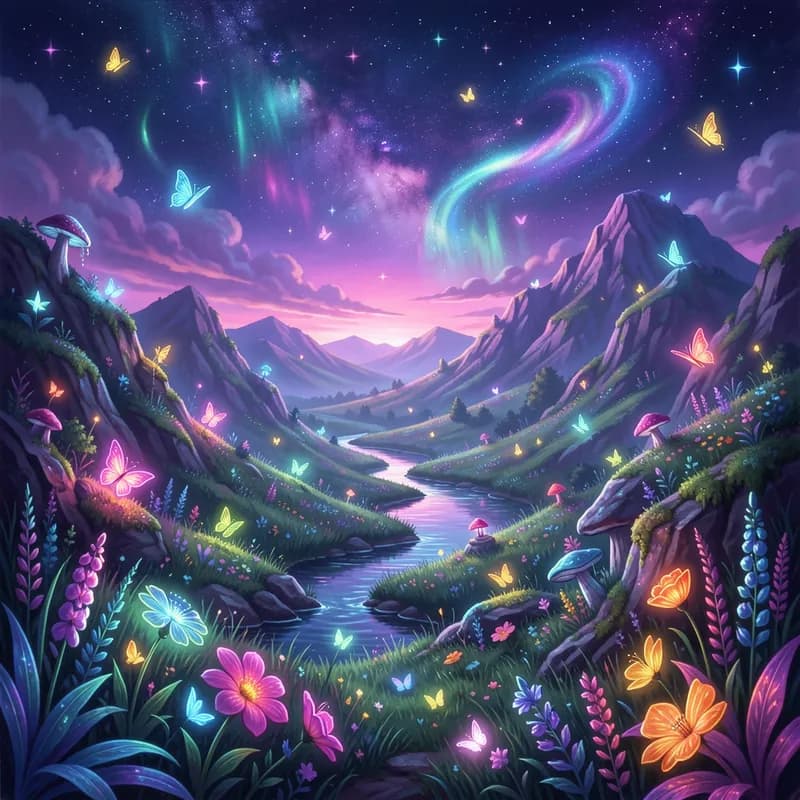 Neon Glow & Firefly Hills