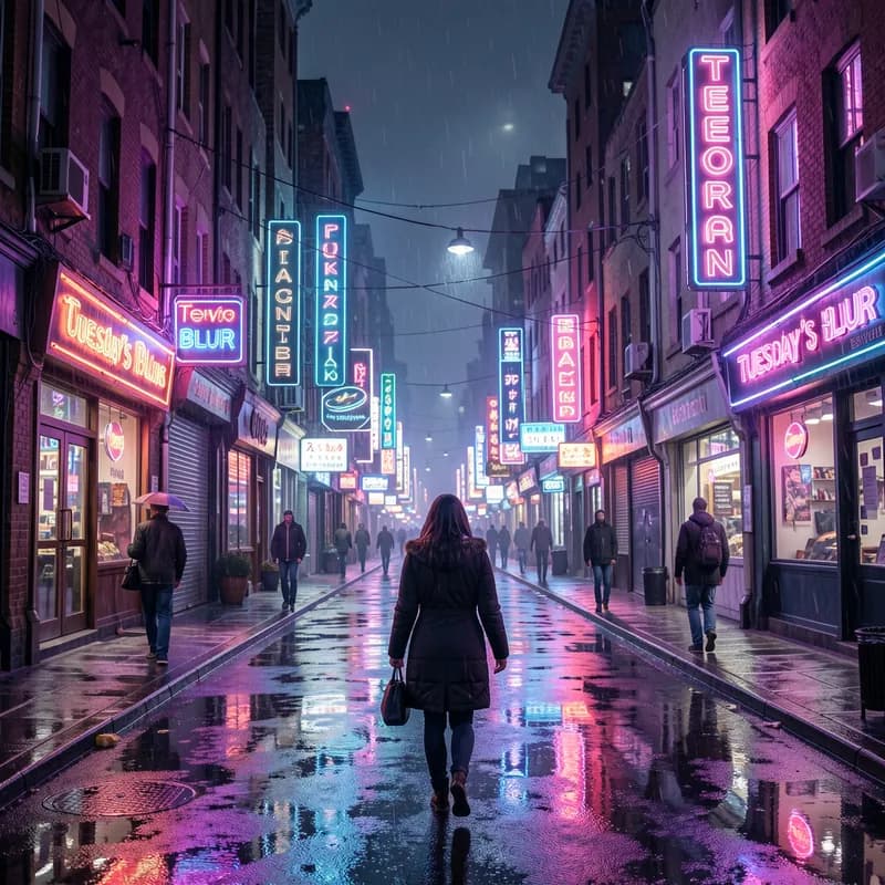 Tuesday's Neon Blur