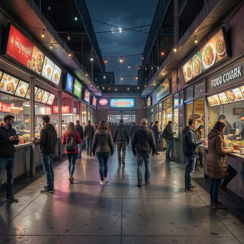 Midnight at the Food Court