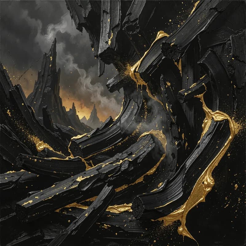 Charcoal and Gold