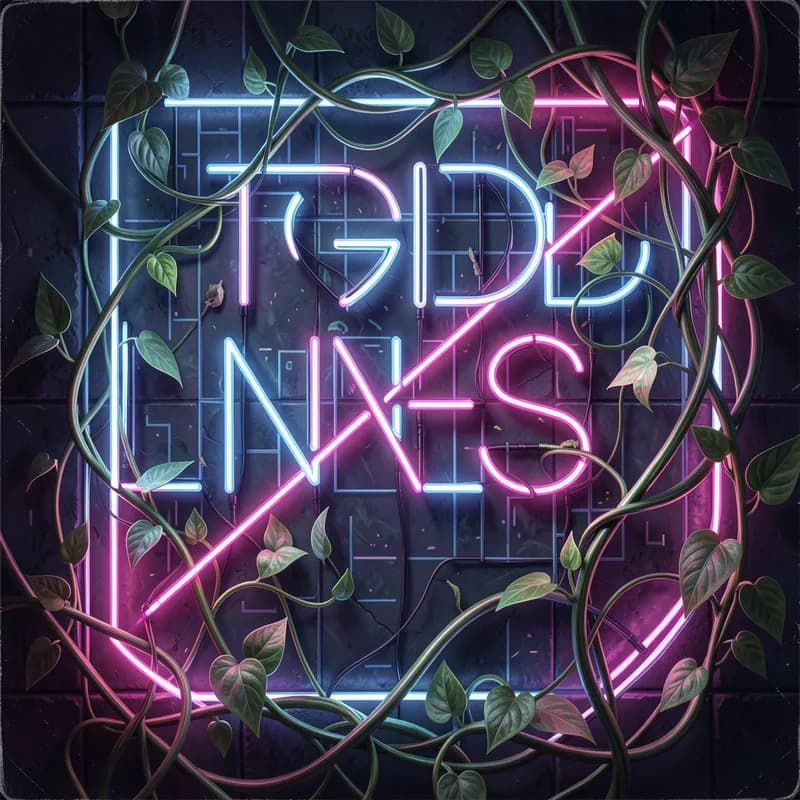 Grid Lines & Neon Vines