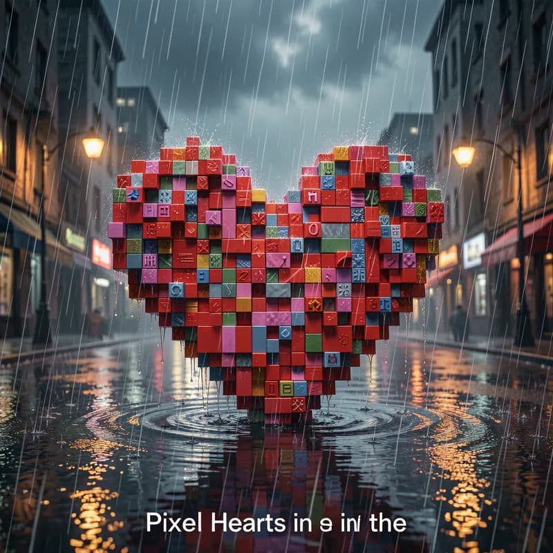 Pixel Hearts in the Rain