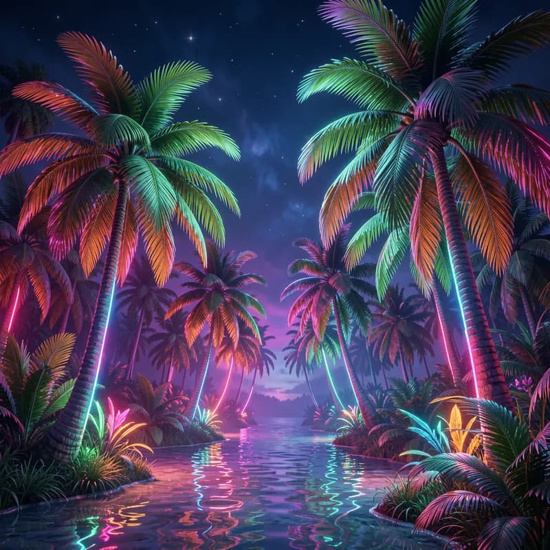 Neon Palms