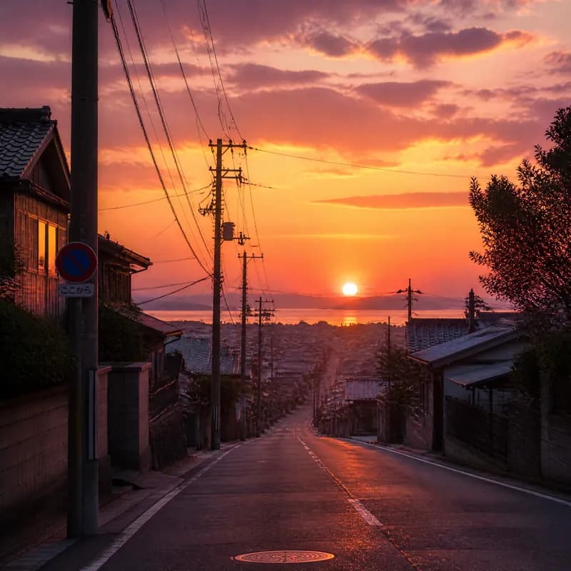 夕暮れのあの道