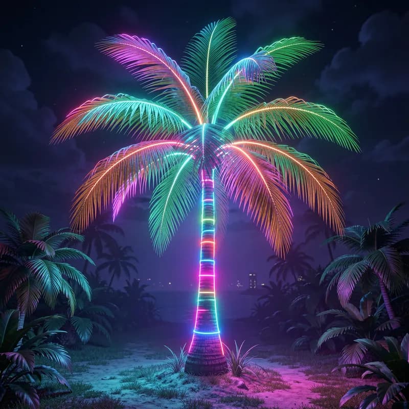 Neon Palm Glow