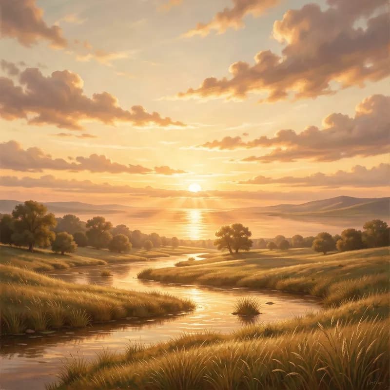 Soft Gold Sunset