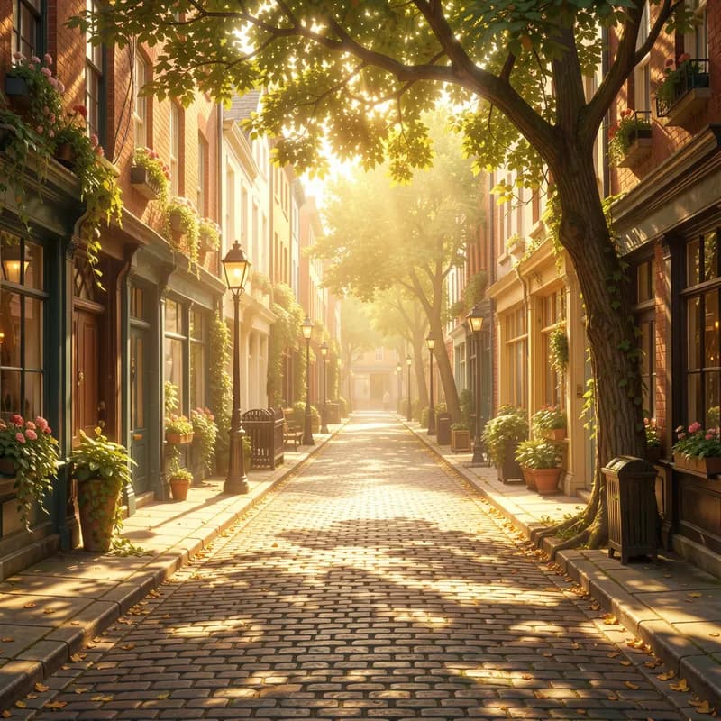 Sun-Dappled Street
