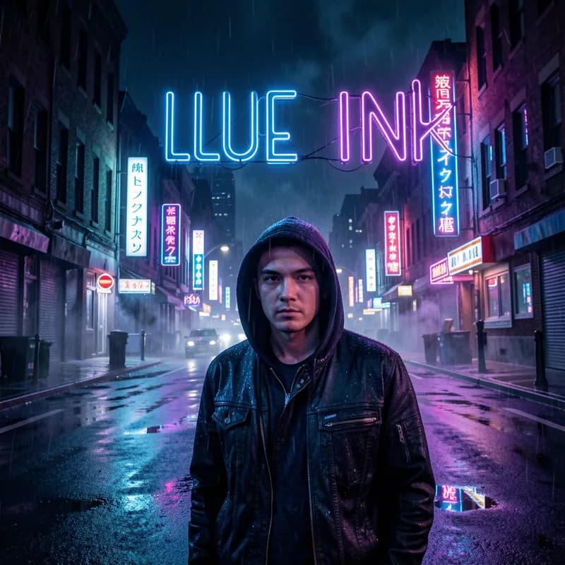 Blue Ink & Neon