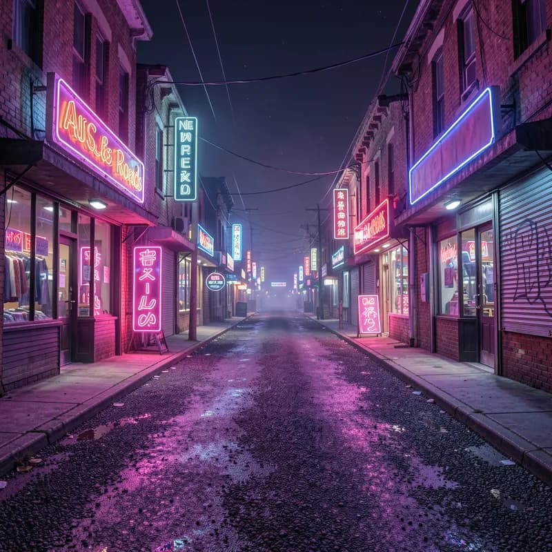 Neon Aisles and Gravel Roads