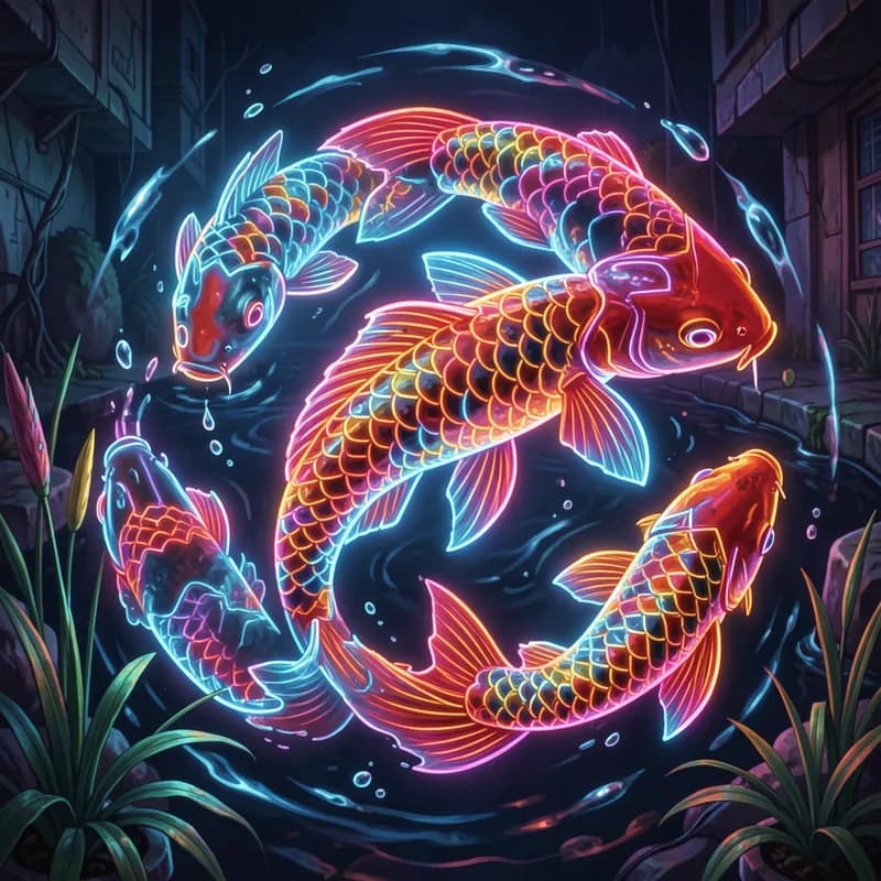 Neon Koi Static