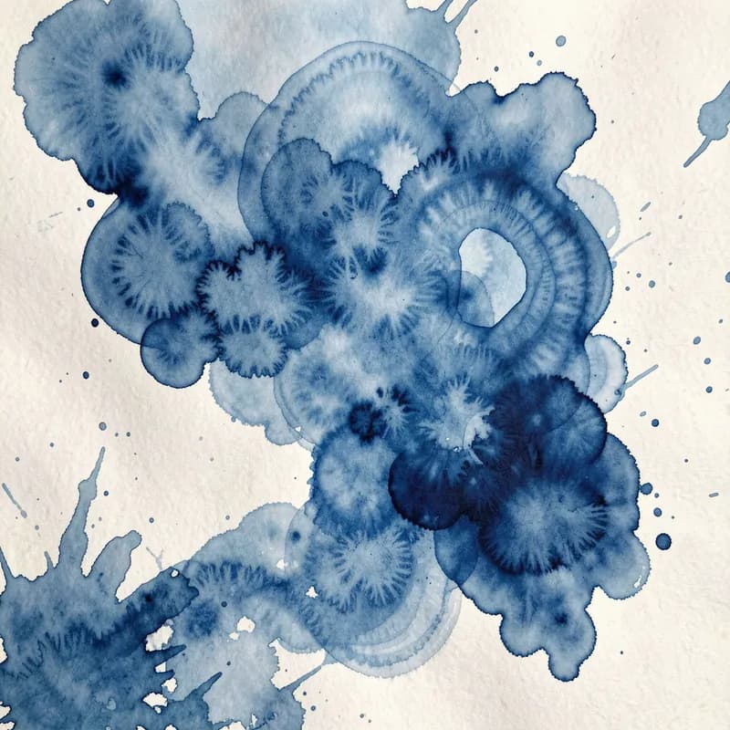 Blue Ink on a Faded Tab